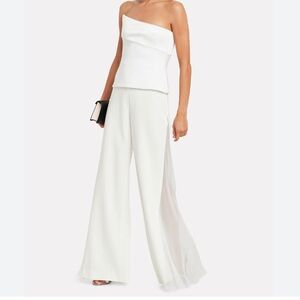 Cushnie Liquid Crepe White Wide Leg Pants size 4